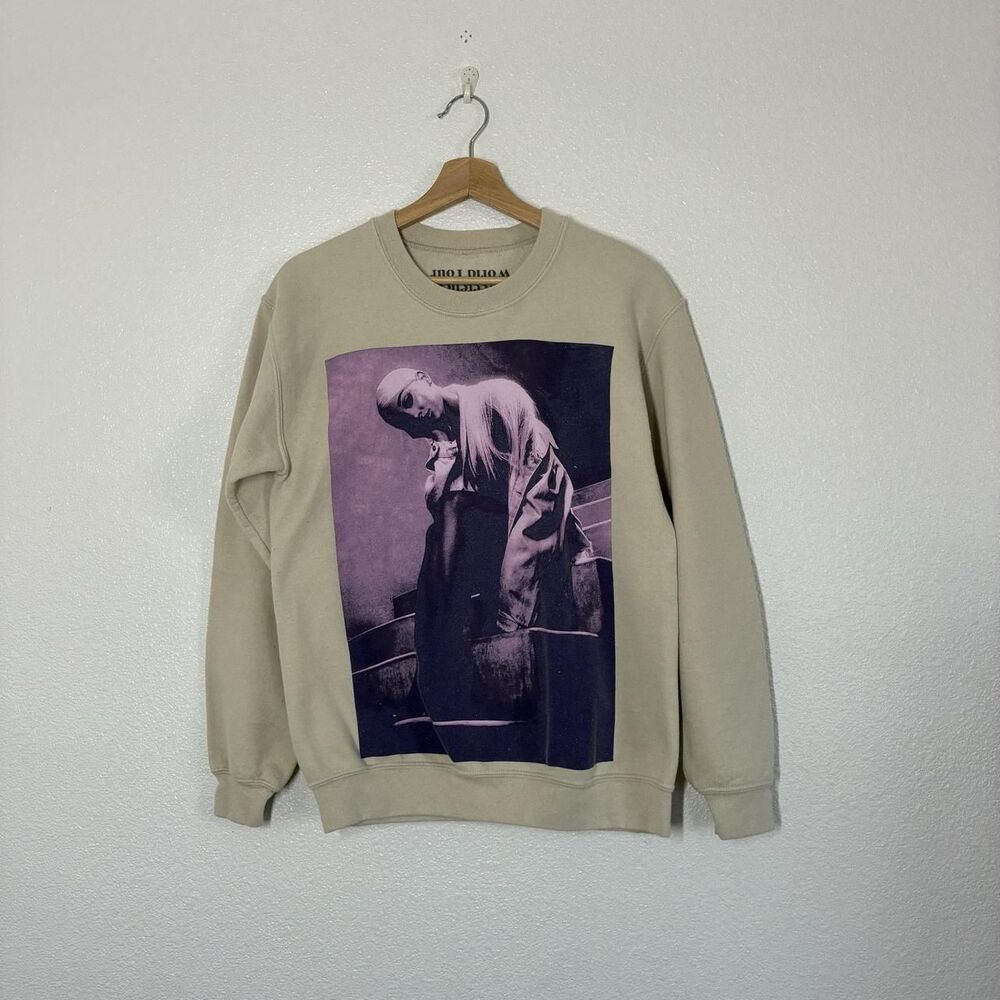 Sweetener World Tour Sweatshirt Mens Small Beige Ariana Grande 2019 Concert